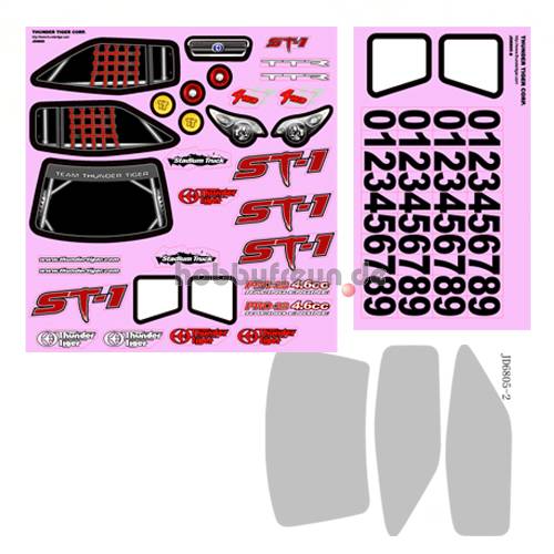 Body Decal Aufklebebogen für Karosserie ST-1 Body Decal Aufklebebogen für Karosserie ST-1