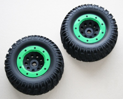 Reifen mit Einlage auf Bead-Lock Felge verklebt für 17mm HEX Stern (2 Stück) eMTA MTA4 S50 Ringe ROT oder BLAU
