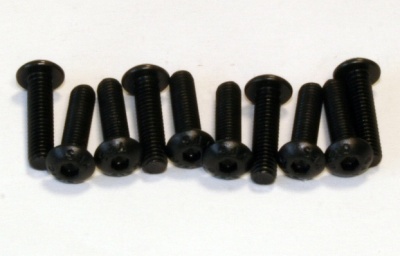 Schrauben M4x16, isk, Linsen-Kopf, Schwarz (10 Stück)