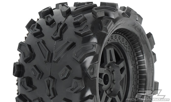 MAXX Big Joe 40 Series 3.8" Reifen verklebt auf Tech 5 Felgen mit 17mm HEX Mitnehmer (2 Stück)