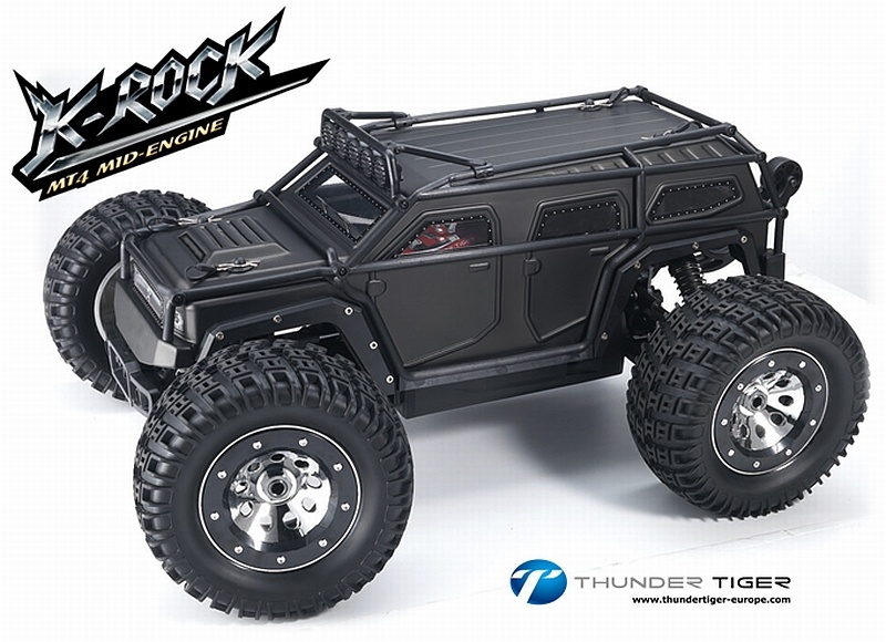 K-ROCK MT4 G5 1:8 Brushless 4WD 6S-Monster-Truggy SCHWARZ RTR OHNE Sound-Modul, 150A Regler, CNC Stahl-Kegelräder